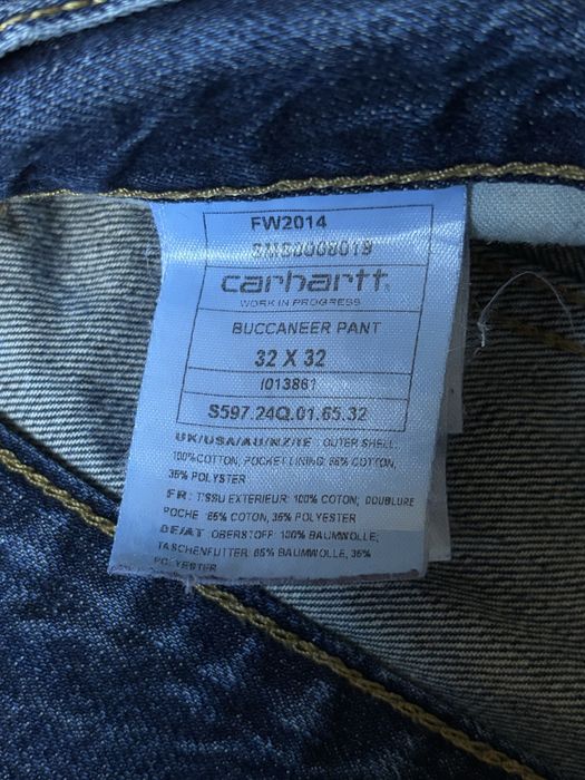 Carhartt WIP “Buccaneer pant” leather logo jeans дънки 32