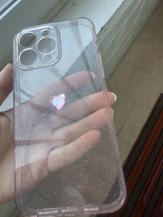 Husa Iphone 14 Pro Max cu sclipici transparentă