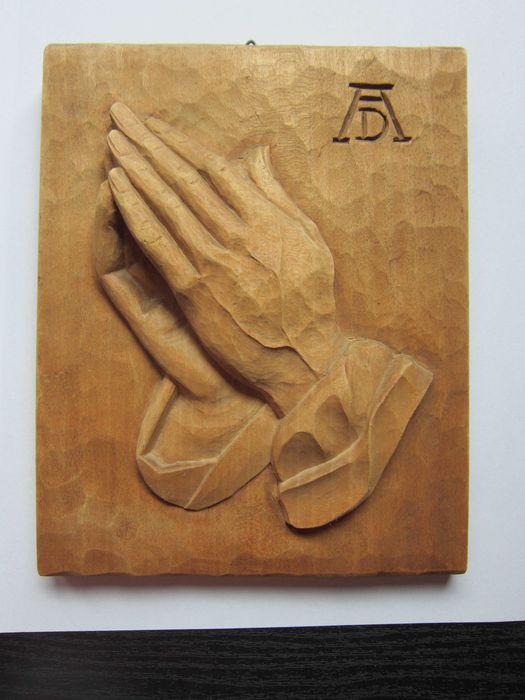 cadou rar Maini de rugaciune - sculptura lemn dupa A.Durer Germania