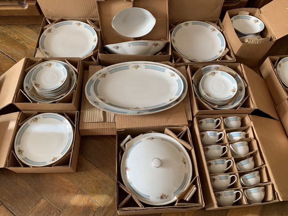 Serviciu de masa cafea 92 piese vintage China 12 persoane