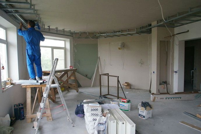 Гипсокартон, Покраска , Ламинат, Кафель