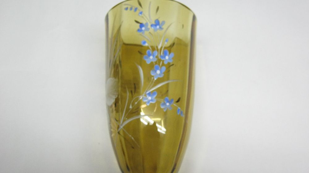 Pahar sticla,pictura manuala,1942.Cadou de botez.