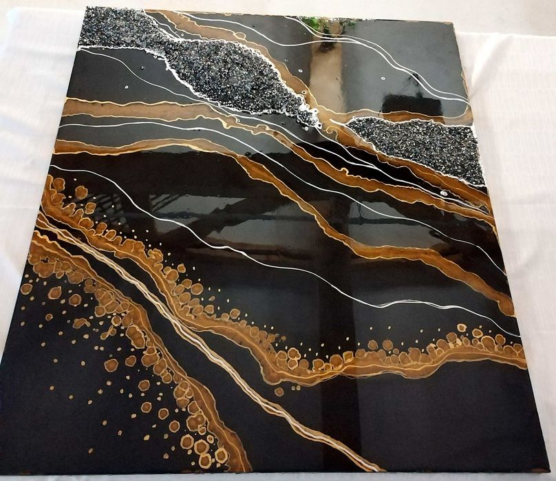 Flux de aur- Tablou din rasina epoxidica