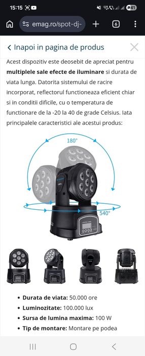 Proiector lumini RGB Betopper LM70S