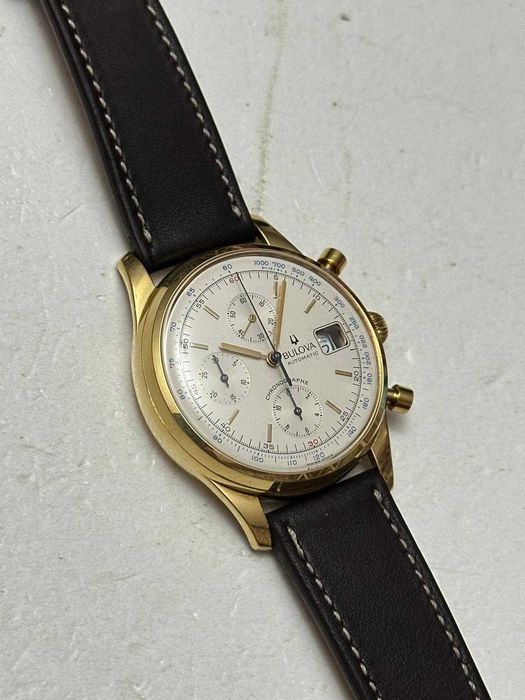 CEAS AUR 18K - BULOVA - Ref. 13366 - Automatic - Chronograph - 38mm - 18g. - Vintage - De colectie - Rar - NOS !