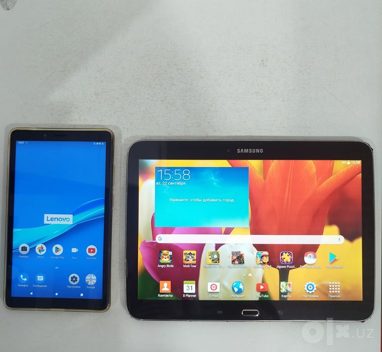 Samsung Tab 3 16GB wifi va Lenovo tab M7 16gb simkarta qo'ysa bo'ladi