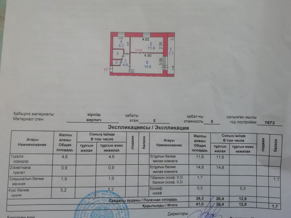 2 комнатная квартира в центре.