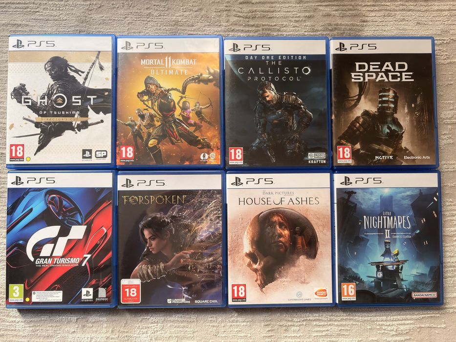 PlayStation 5 Fat в идеалоном состояние с двумя джойстикам и играми