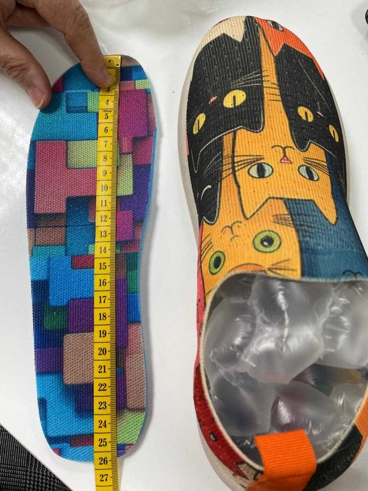 Espadrile de dama cu model pisicute, multicolor.