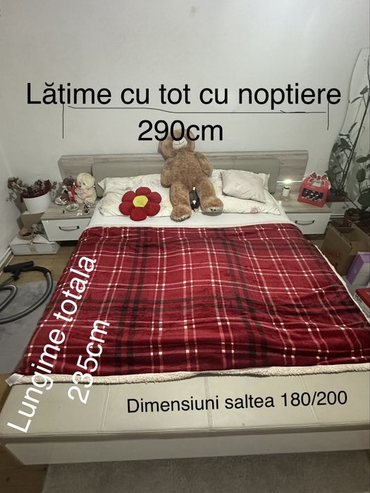 Dormitor complet: Dulap , noptiere, pat