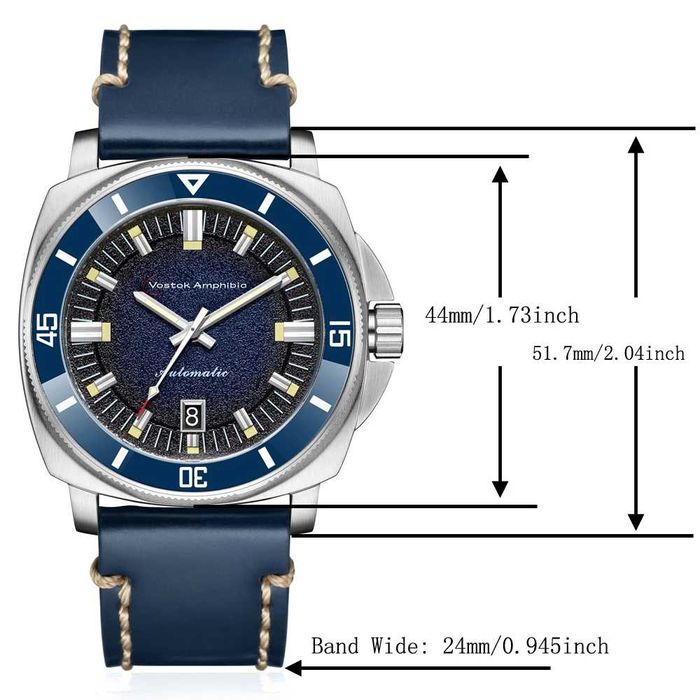 Vostok Amphibia Automatic Japonez Seiko NH35 Safir Diver 44 mm