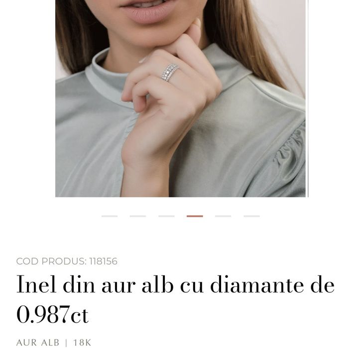 Inel TEILOR Aur Alb 18K - 0.987ct Diamante (Certificat & Factură)