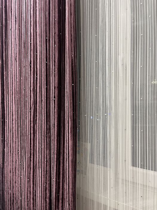 Шторы с тюлью и стразами