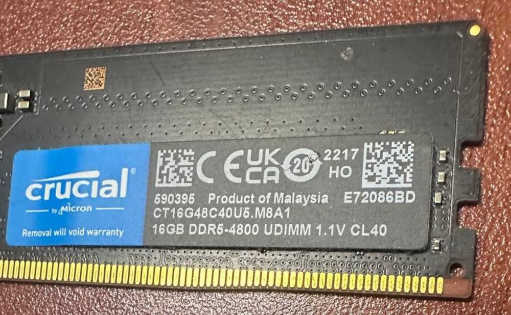 Продам ОЗУ ddr5 32gb (2х16) Crucial