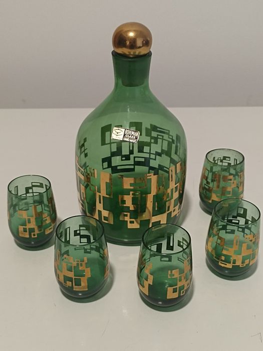 Коньячный набор, богемское стекло