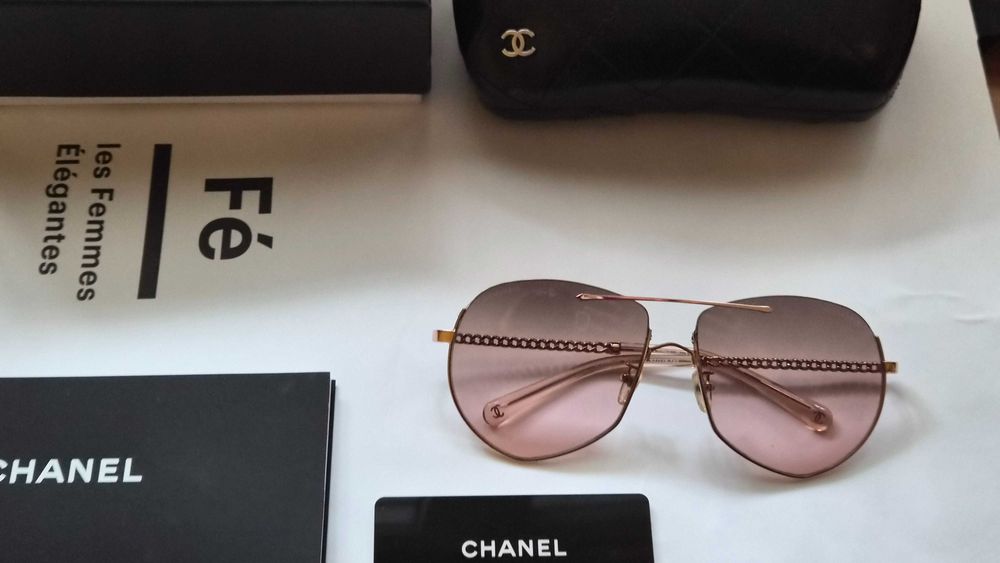 ОРИГИНАЛНИ слънчеви очила Chanel Chain Aviator 4667 (Размер 57)