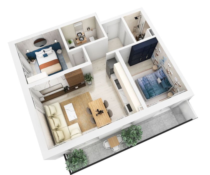 Apartament 3 camere + balcon, lift, încălzire in pardoseala, Magnolia
