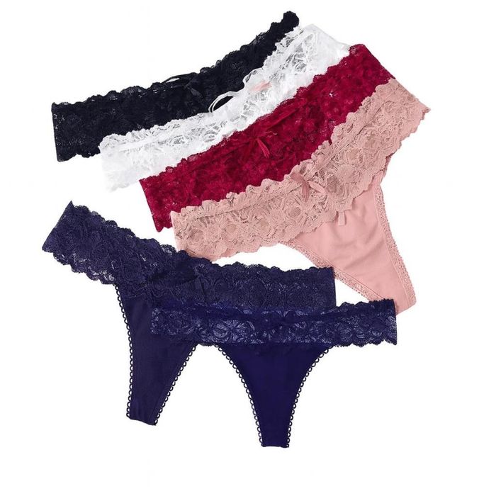 Chiloti cu dantela 5 bucati diverse culori