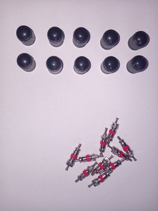 Комплект 10 бр.капачки и 10 бр. Иглички за вентил