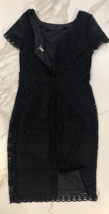 Официална рокля - черна дантела  KENSOL /BG42/ отговаря на размер S