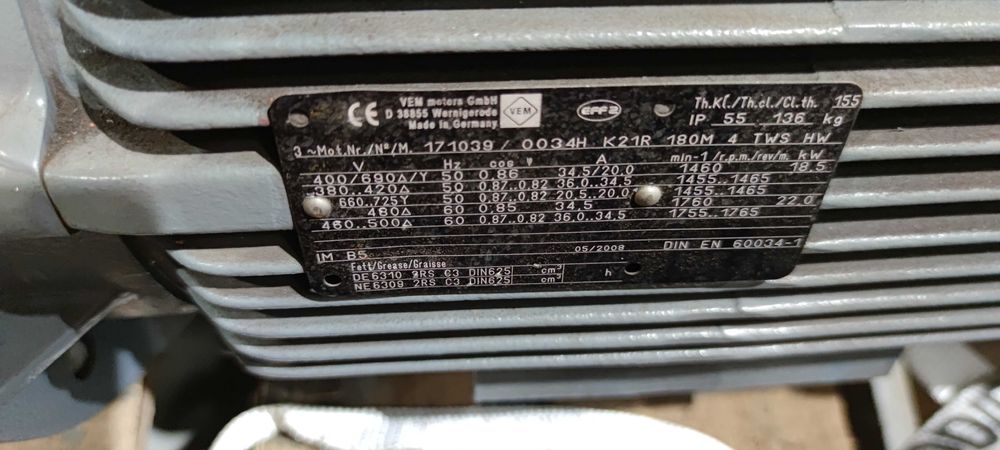 Motor electric trifazat VEM 18.5kW 1500rpm