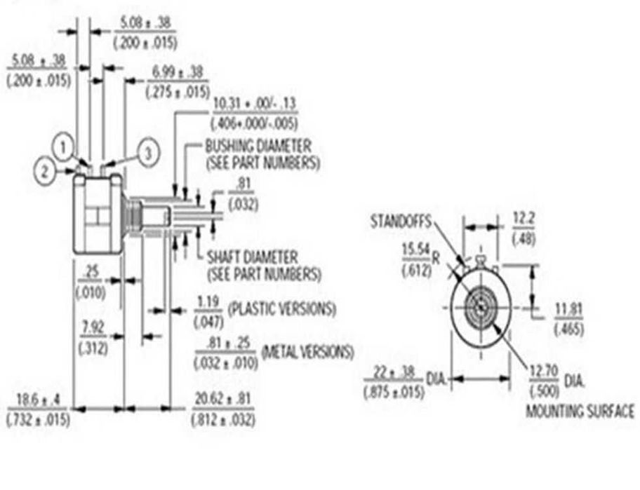 Potentiometru multitura 10 k 10 ture + bonus buton