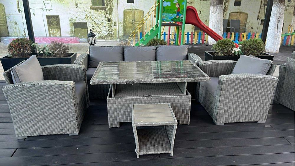 5 Комплекта от ратан диван маса столчета помощни маси