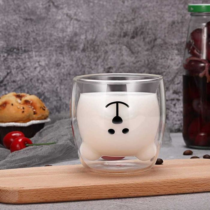 2965 Двустенна стъклена чаша за кафе "Мече"