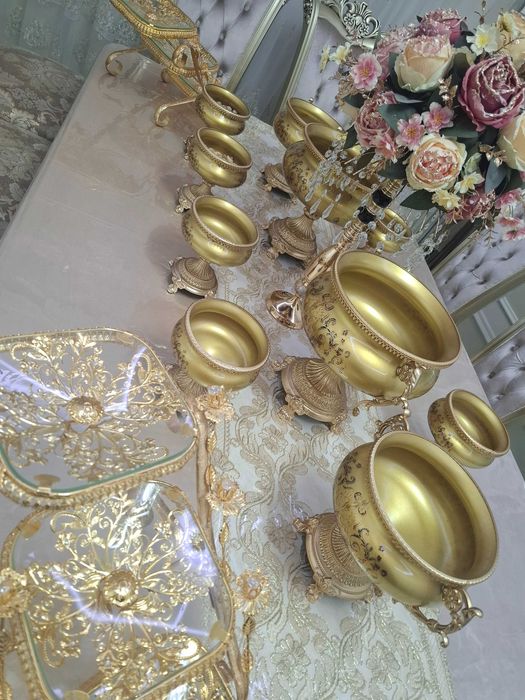 Стол стул 10 кишилик богема идишлари билан