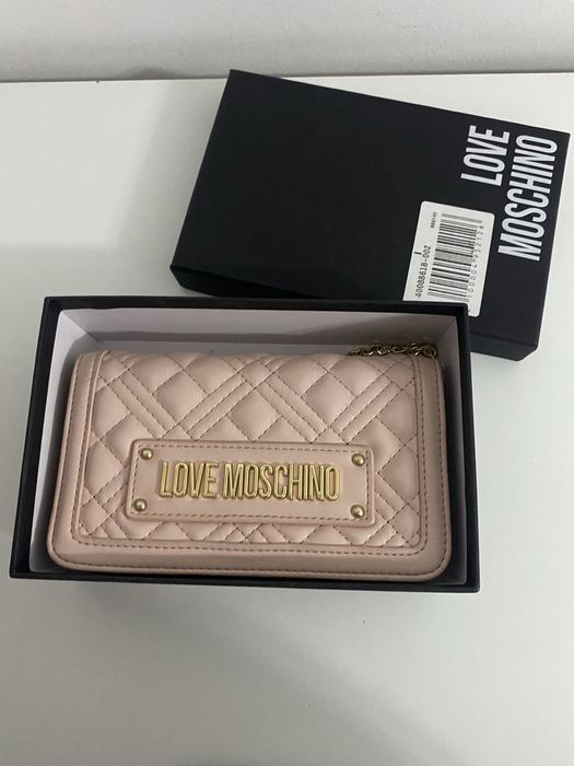 Дамска чанта Love Moschino розова от екологична кожа