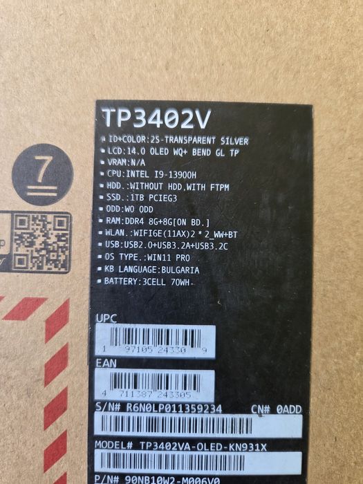 ASUS viviobook 14 flip i9 13900H 16 gb ram 1 tb.
