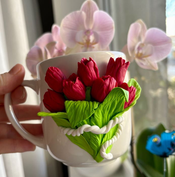 Cana decorata cu fimo