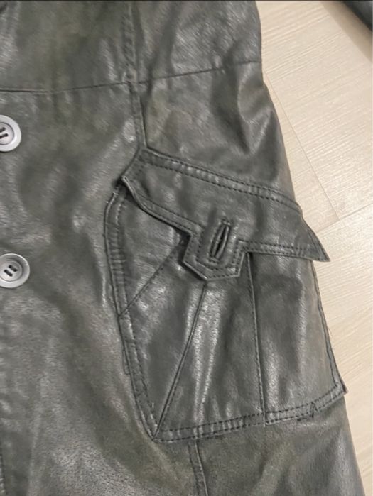 Palton negru 100% piele