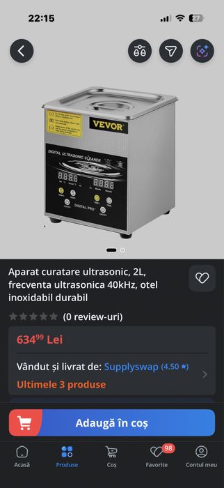 Ultrasonic Cleaner VEVOR 2L