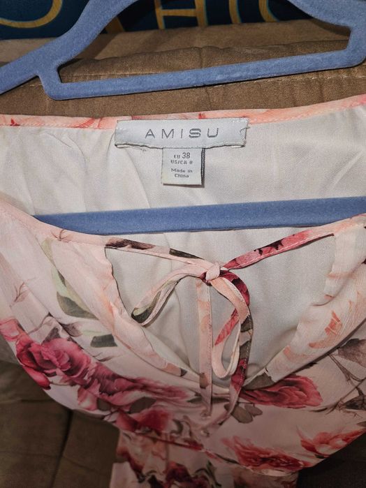 Rochie florala de vara ,roz, marimea 38