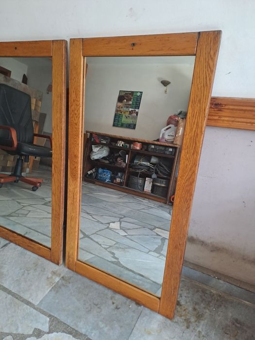 2 бр. Ретро огледала с масивна дървена рамка - Бук