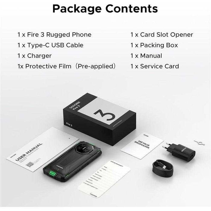 Doogee Fire 3, 12GB 64GB, 5.5 HD+, 8350mAh, Green