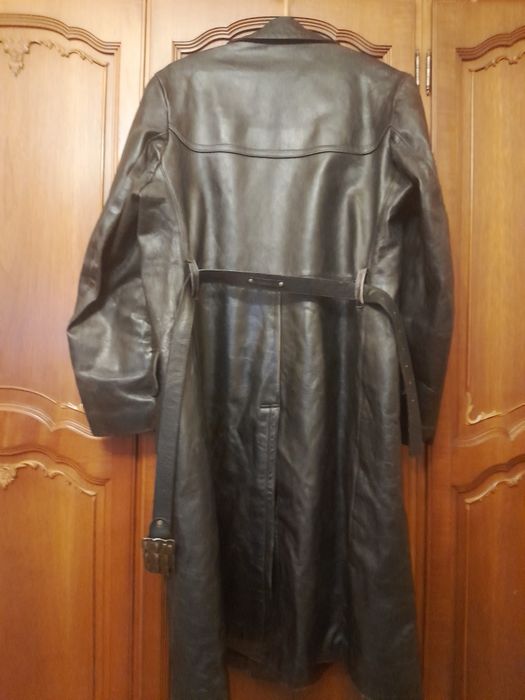 Haina lunga vintage din piele naturala, moto/rock