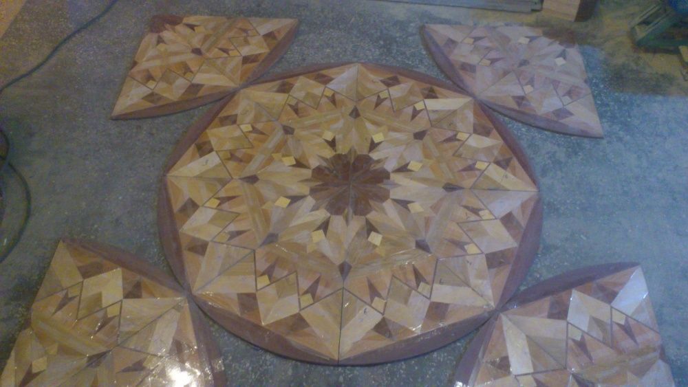 Паркет пол  круг   модуль 3,6 кв шаблон художественный  770 y.e