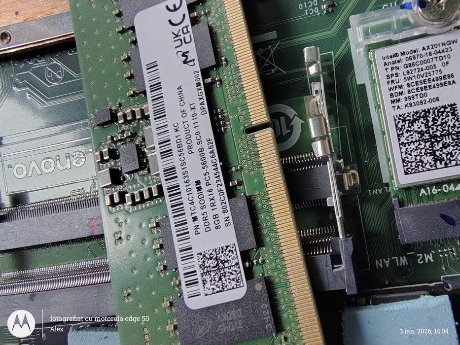 Placă de bază Lenovo Mini PC Ddr5 8gb Intel core i3 13th gen ssd 256gb