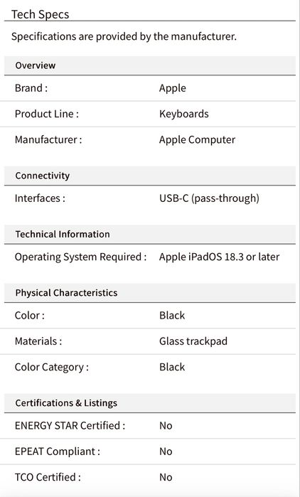 Tastatura Apple Magic Keyboard pentru iPad Air 13, English - Black