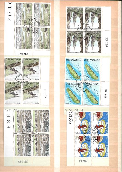 349 марки FDC от Фарьорски острови от периода 1980-2000