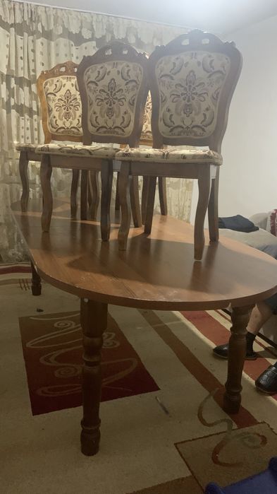 Стол 3 метр 6 стульясымен