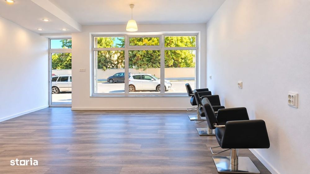 Spatiu comercial 52 mp | Salon Beauty / Barber echipat | Vitrina strad