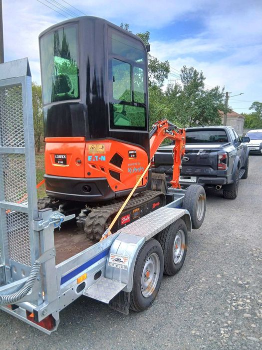Inchirieri remorca utilaje trailer bobcat transport excavator