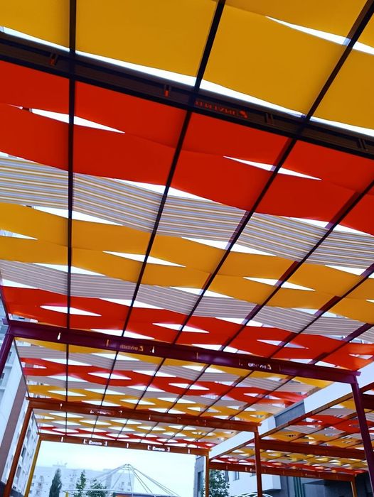 Баннер тент установка банер навес сетка солнце защита установка