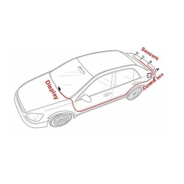 Парктроник с Четири Сензора и LED Дисплей- Сиво