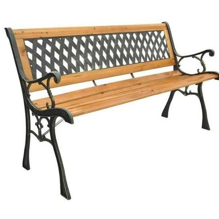 Banca pentru Curte sau Gradina din Lemn si Metal, Lungime 130cm - Noua Sigilata!