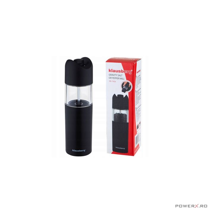 Rasnita electrica pentru sare si piper, negru, Kinghoff