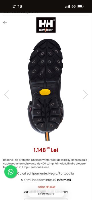 Bocanci protectie imblaniti Helly Hansen Chelsea Winterboot, S3